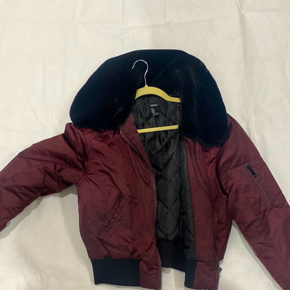 Furry Small Coat/Jacket from Forever 21